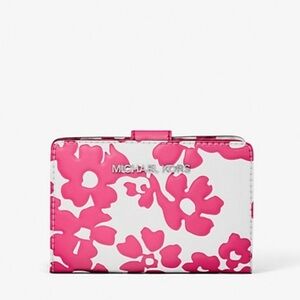 Michael Kors Jet Set Medium Floral Print Bi-Fold Wallet